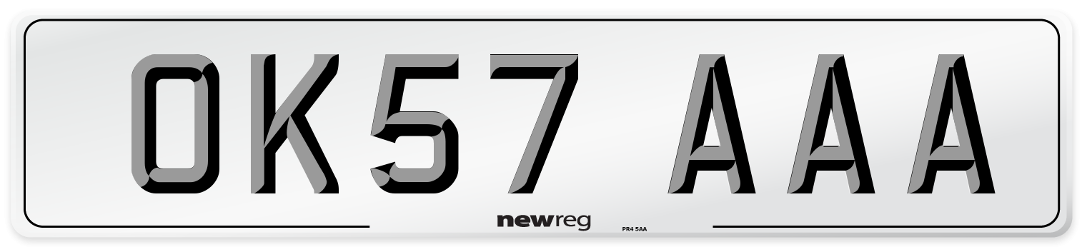 OK57 AAA Number Plate from New Reg